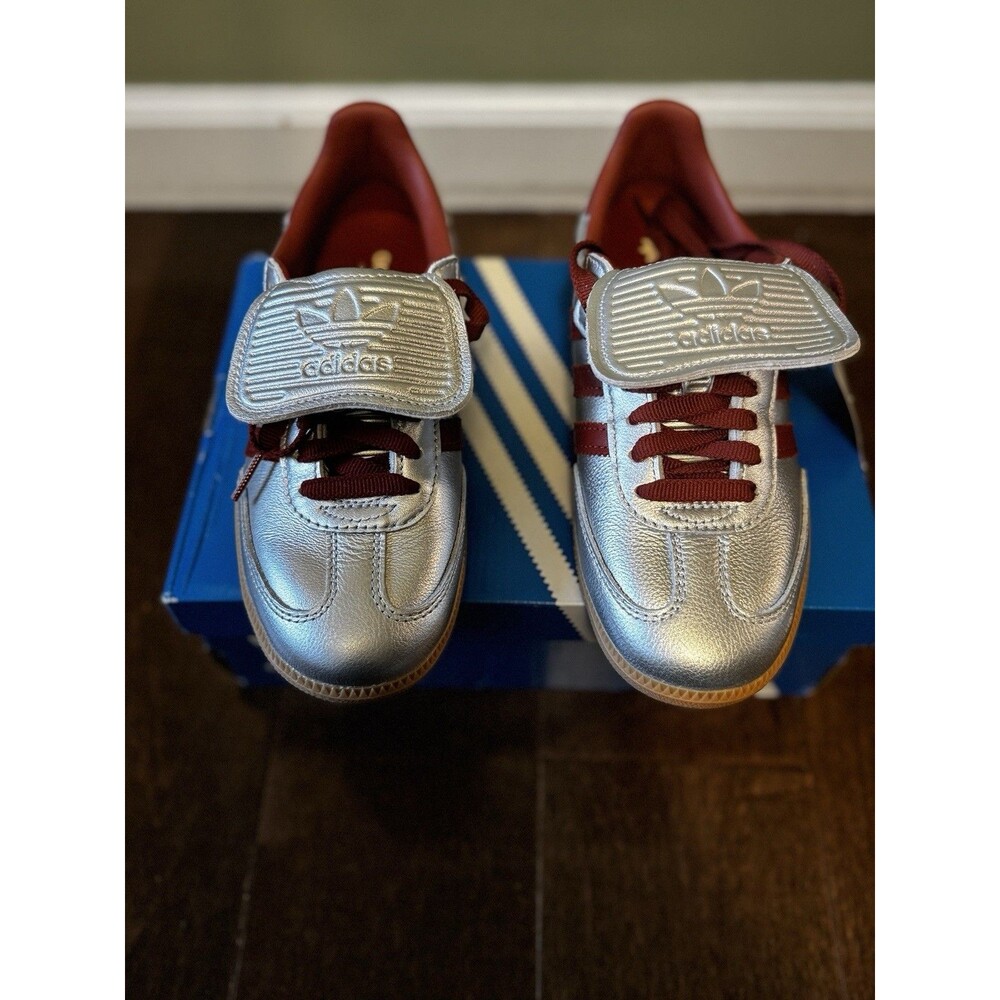 Size 6w - Adidas Samba LT Silver Metallic Preloved Ruby W